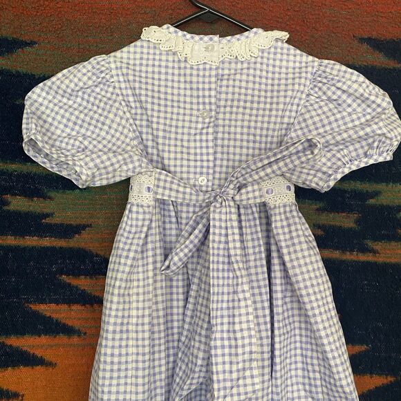 Vintage Mini World Purple/White Gingham Dress With Belt. Size 3T. Rare. USA. - Picture 11 of 14